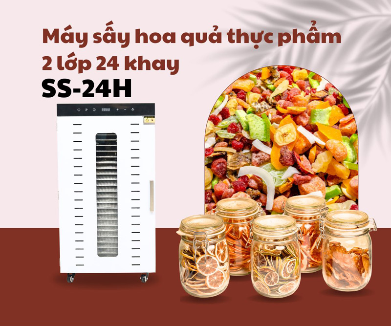 Máy sấy hoa quả 2 lớp 24 khay Newsun SS-24H