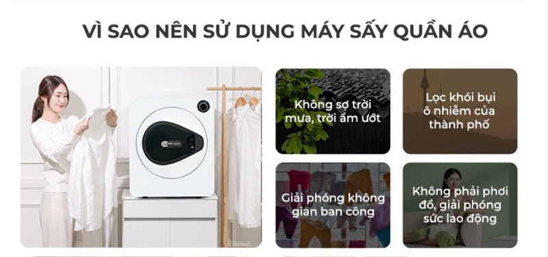 Máy sấy quần áo 2GOOD GB10 - Hàng chính hãng