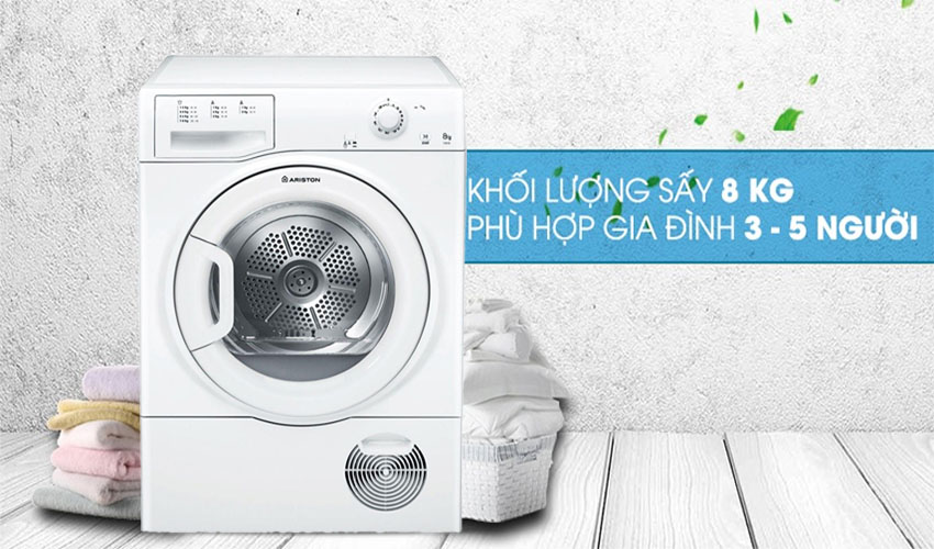 Tải trọng của Máy sấy quần áo Ariston TCM80C6P/Z
