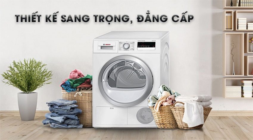 Máy sấy quần áo Bosch WTH85200GB có thiết kế sang trọng