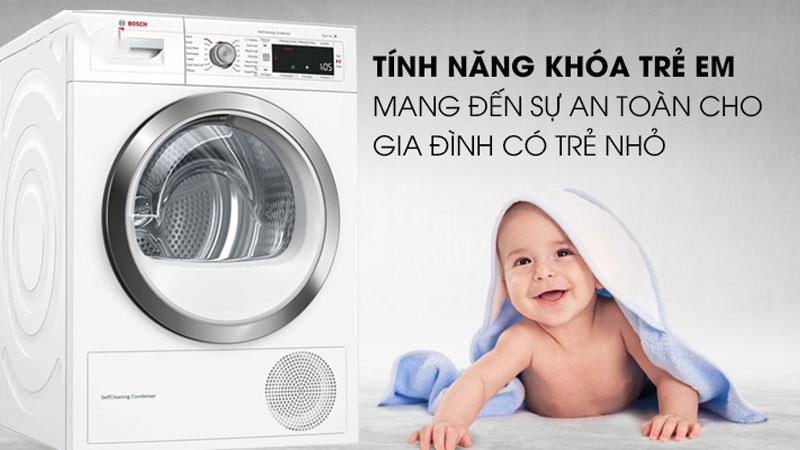 Tính năng an toàn của Máy sấy quần áo Bosch WTM85260SG