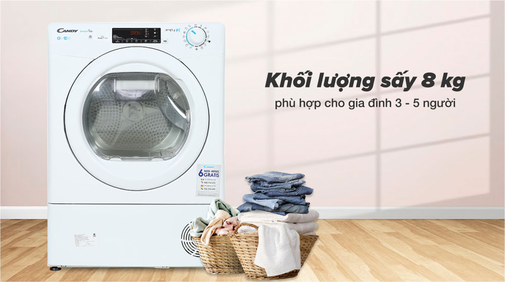 Máy sấy quần áo Candy CSO C8TE-S - Hàng chính hãng
