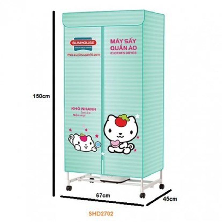 Kích thớc của máy sấy quần áo Sunhouse SHD-2702 
