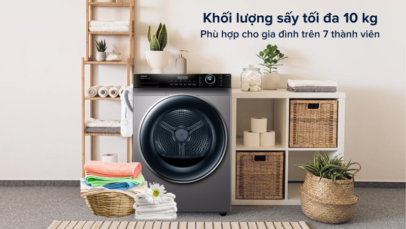 Máy sấy bơm nhiệt Aqua 10 kg AQH-H1000H(PS) - Hàng chính hãng