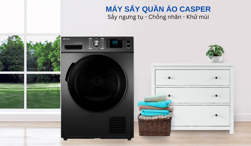 Máy sấy quần áo Casper inverter 8kg TD-80CGB - Hàng chính hãng