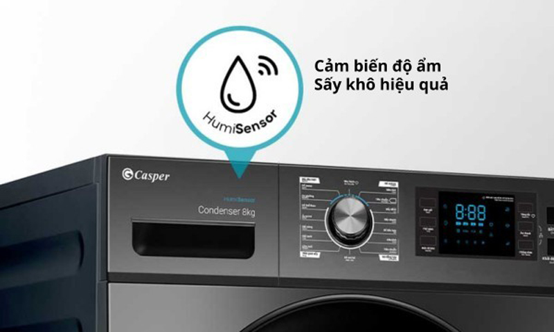 Máy sấy quần áo Casper inverter 8kg TD-80CGB - Hàng chính hãng