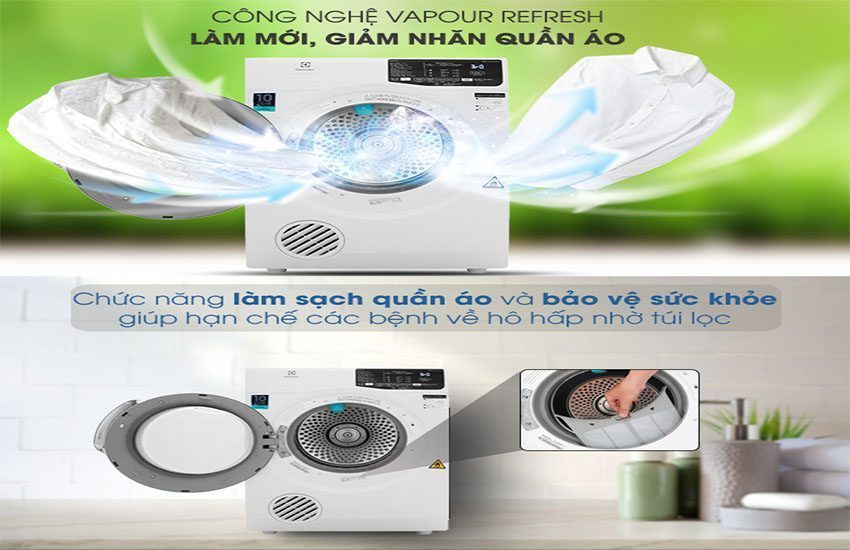 Công nghệ của Máy sấy quần áo cửa trước Electrolux EDS805KQWA
