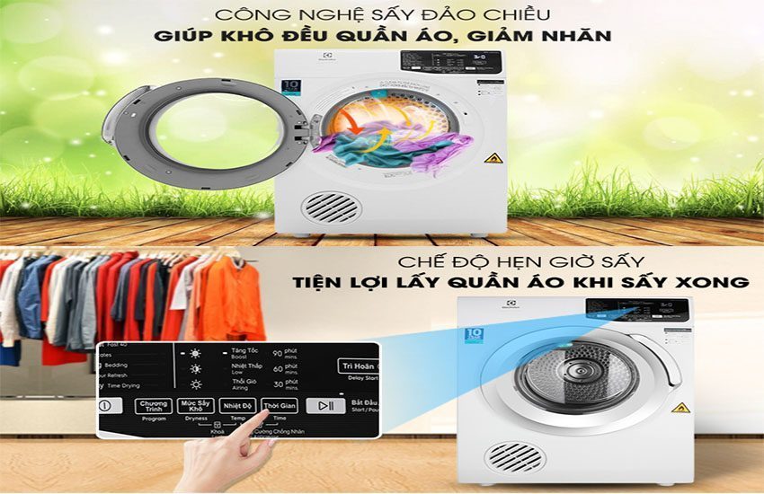 Công nghệ của Máy sấy quần áo cửa trước Electrolux EDS805KQWA