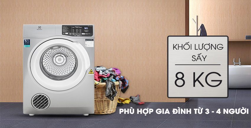 Máy sấy quần áo cửa trước Electrolux EDV805JQSA - Hàng chính hãng