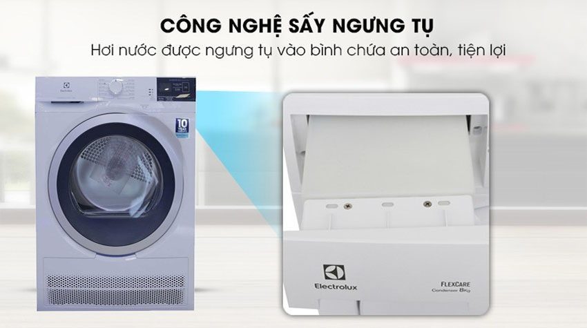 Máy sấy quần áo cửa trước Inverter Electrolux EDC804CEWA - Hàng chính hãng