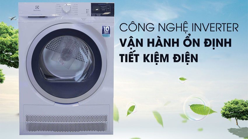 Máy sấy quần áo cửa trước Inverter Electrolux EDC804CEWA - Hàng chính hãng