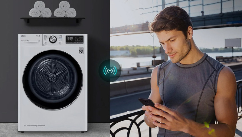 Máy sấy bơm nhiệt LG 9 kg DVHP09W - Hàng chính hãng