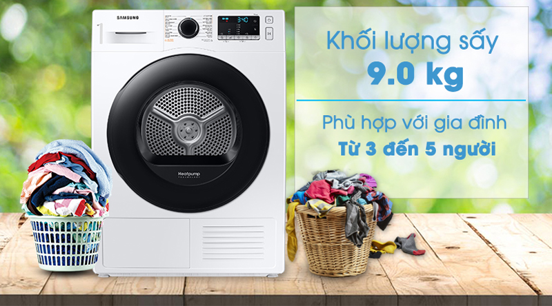 Máy sấy bơm nhiệt Samsung DV90TA240AE/SV - Hàng chính hãng