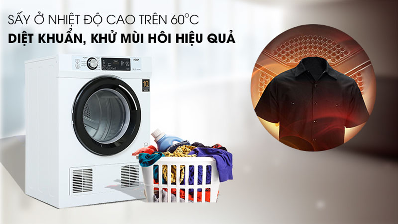 Máy sấy thông hơi Aqua 7kg AQH-V700FW - Hàng chính hãng