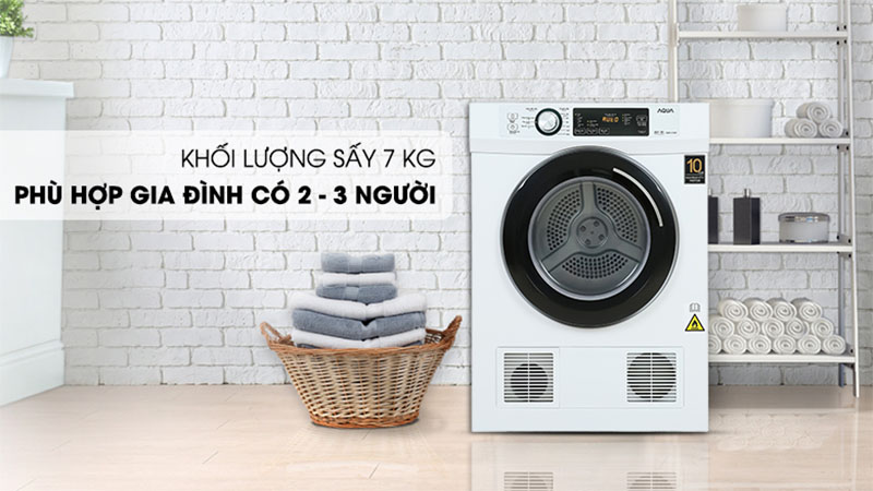 Máy sấy thông hơi Aqua 7kg AQH-V700FW - Hàng chính hãng