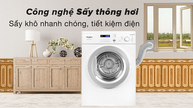 Máy sấy thông hơi Whirlpool 7 kg AWD712S2 - Hàng chính hãng