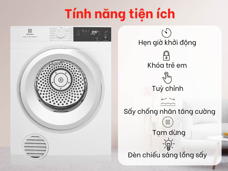 Máy sấy thông hơi Electrolux EDV804H3WC - Hàng chính hãng