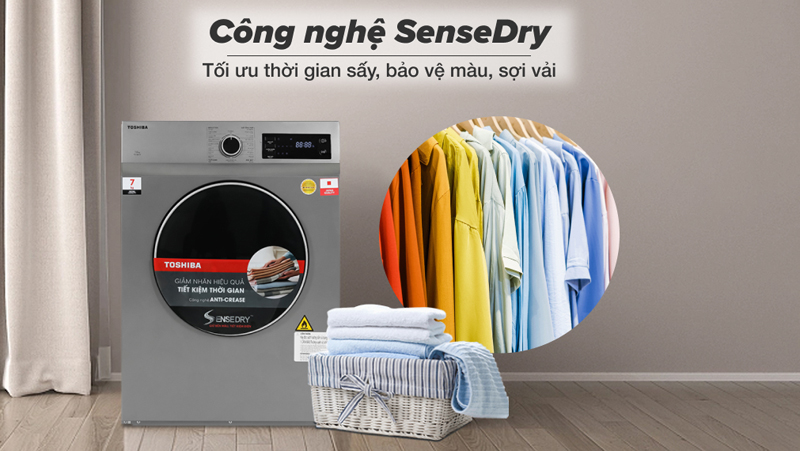 Máy sấy thông hơi Toshiba TD-H80SEV - Hàng chính hãng