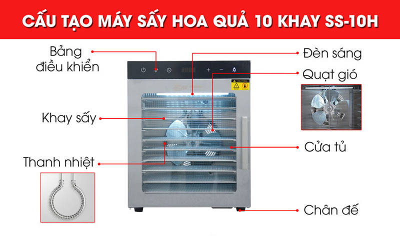 Máy sấy thực phẩm Newsun SS-10H - Hàng chính hãng