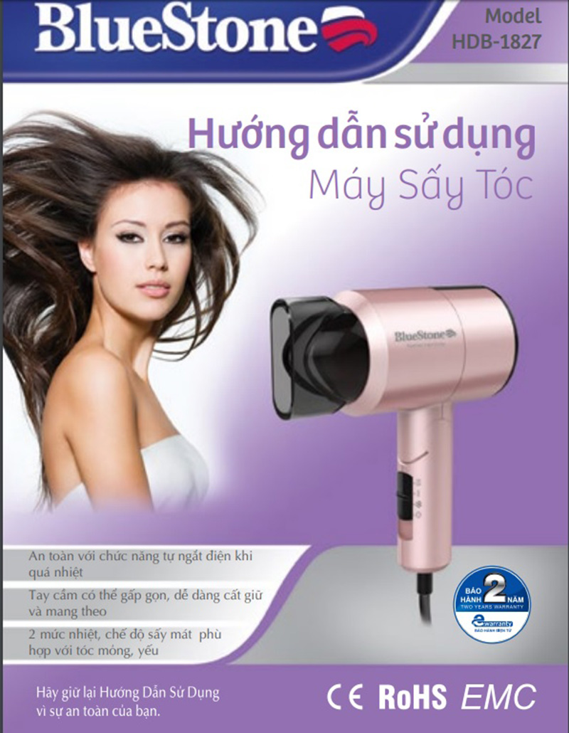 Máy sấy tóc Bluestone HDB-1827 - Hàng chính hãng