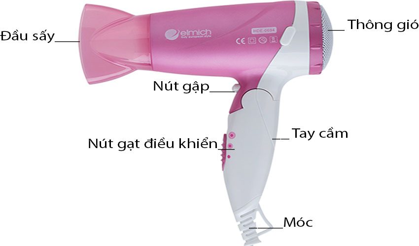 Máy sấy tóc Elmich HDE0694 - Hàng chính hãng