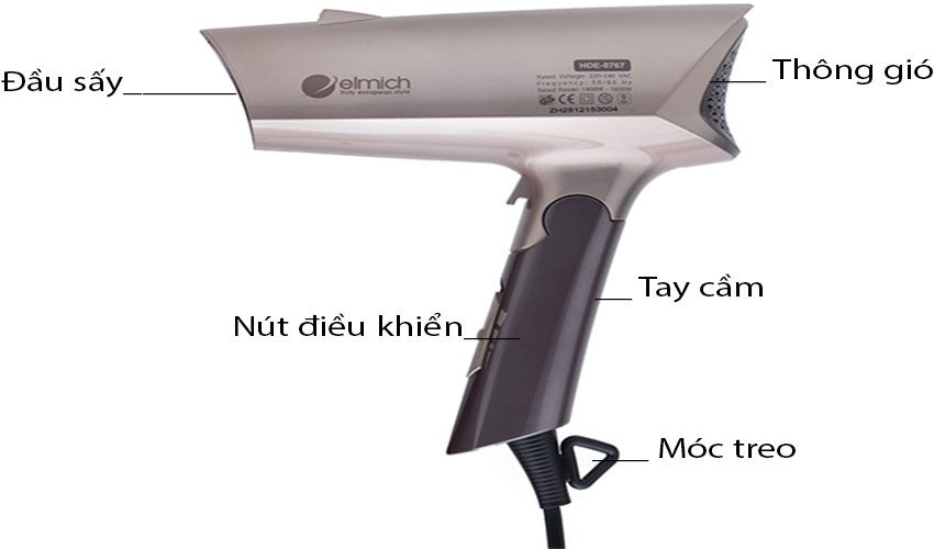 Cấu tạo của Máy sấy tóc Elmich HDE0767
