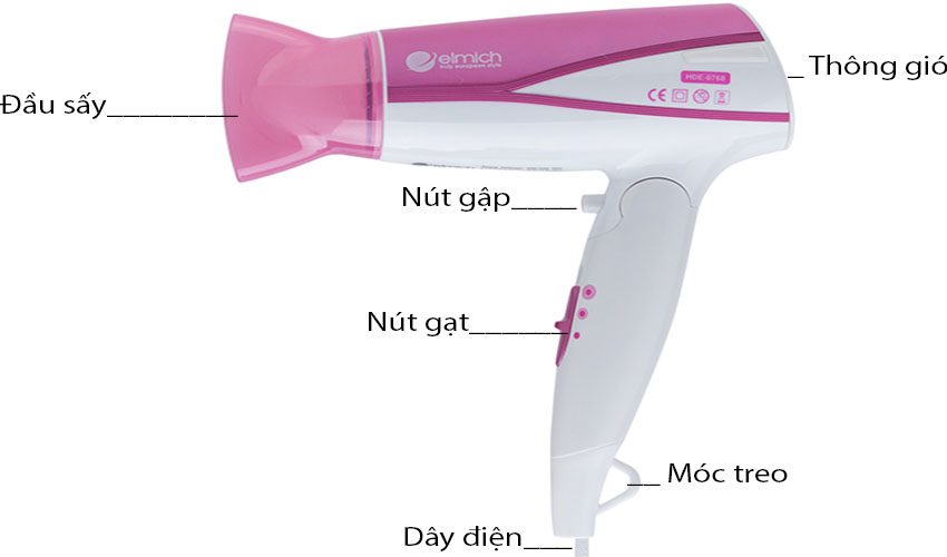 Máy sấy tóc Elmich HDE 0768 - Hàng chính hãng