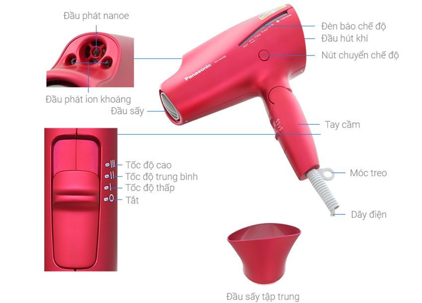 Chi tiết của Máy sấy tóc Panasonic EH-NA98RP645