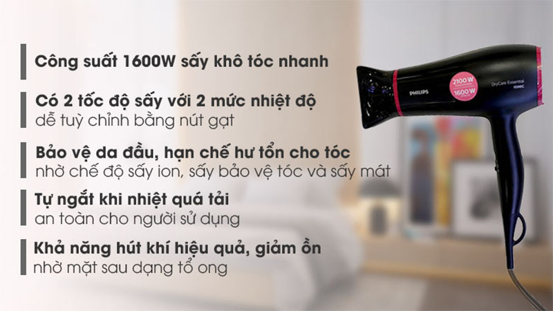 Máy sấy tóc Philips BHD029/00 - Hàng chính hãng