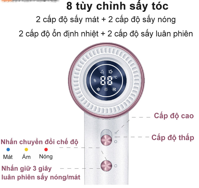 Máy sấy tóc ion âm Bomidi HD02 - Hàng chính hãng