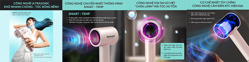 Máy sấy tóc ion âm BlueStone HDB-1975 - Hàng chính hãng