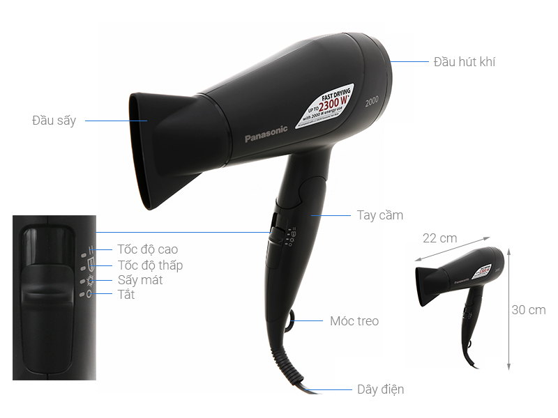Máy sấy tóc Panasonic EH-ND65-K645 - Hàng chính hãng