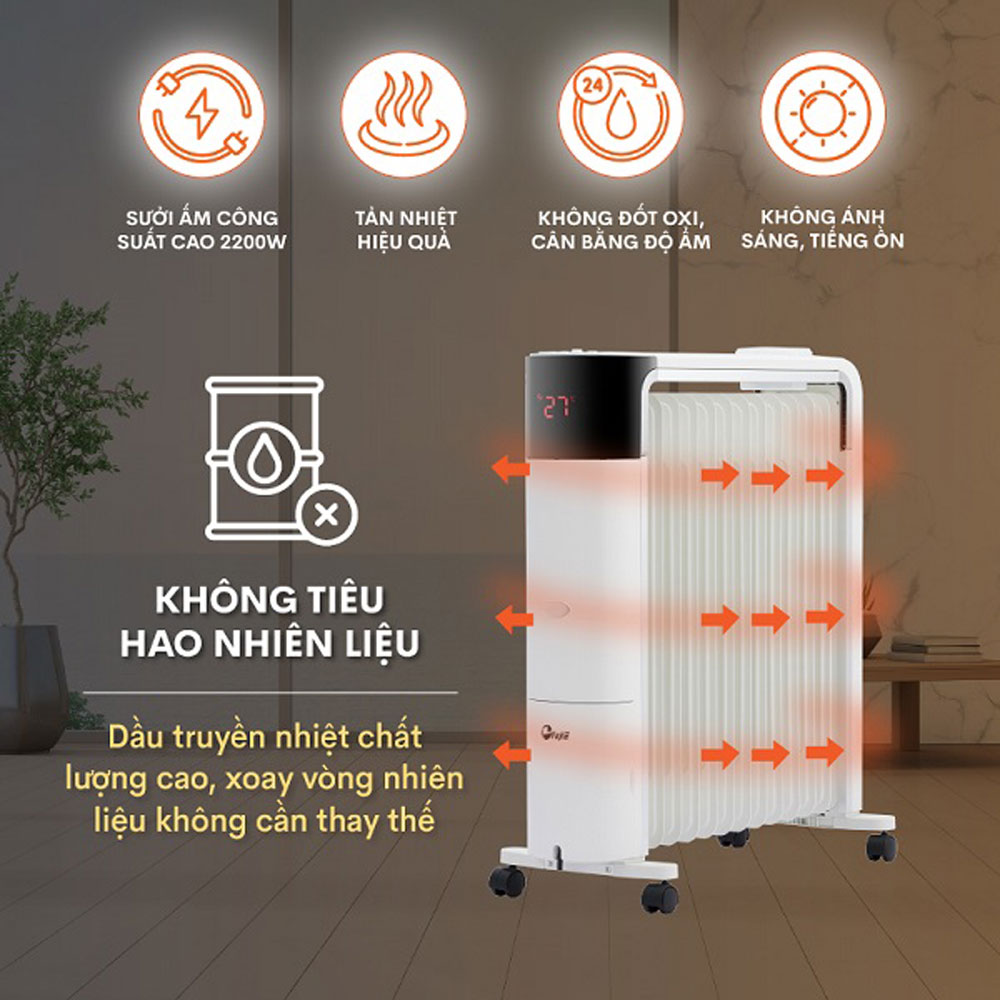 Máy Sưởi Dầu FujiE OFR7813 - Hàng chính hãng