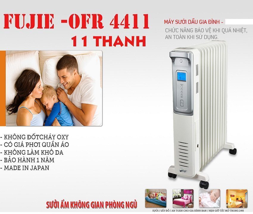 Chức năng của máy sưởi dầu Fujie OFR-4411