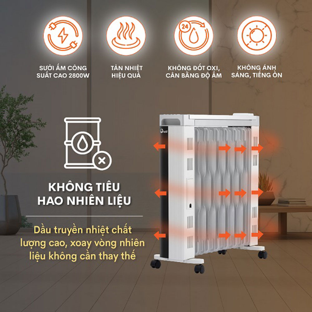 Máy sưởi dầu FujiE OFR7913 - Hàng chính hãng