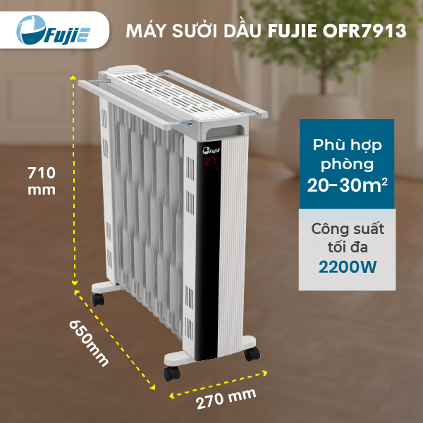 Máy sưởi dầu FujiE OFR7913 - Hàng chính hãng
