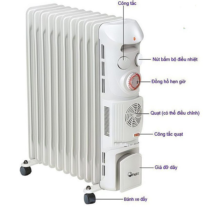 Chi tiết về máy sưởi dầu Fujie OFR-379