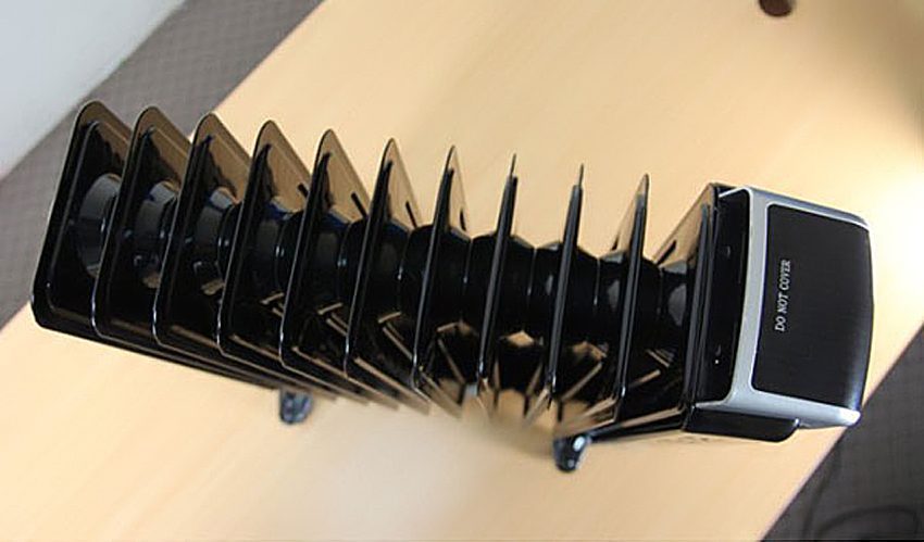 Dầu trong máy sẽ được đun nóng và được phất ra từ các tấm sưởi của máy sưởi dầu Fujie OFR-4511