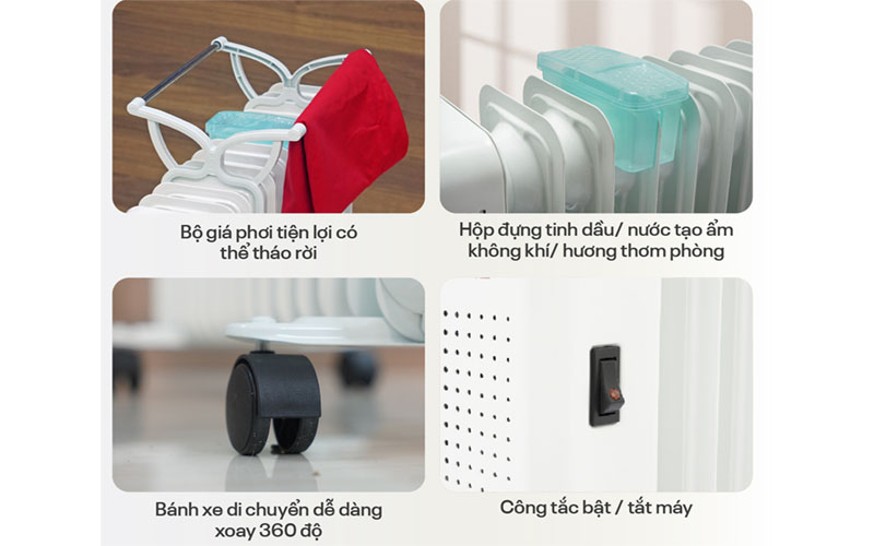 Máy sưởi dầu Fujihome OH8615 - Hàng chính hãng