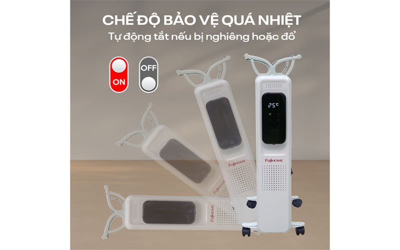 Máy sưởi dầu Fujihome OH8615 - Hàng chính hãng