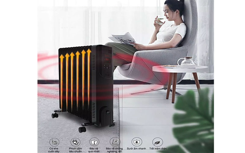 Máy sưởi dầu Saiko OR-6213E - Hàng chính hãng