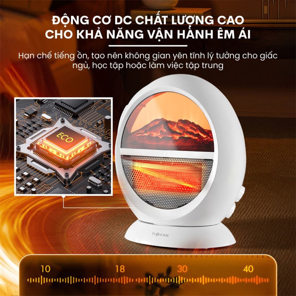 Quạt sưởi để bàn Fujihome FH09 - Hàng chính hãng