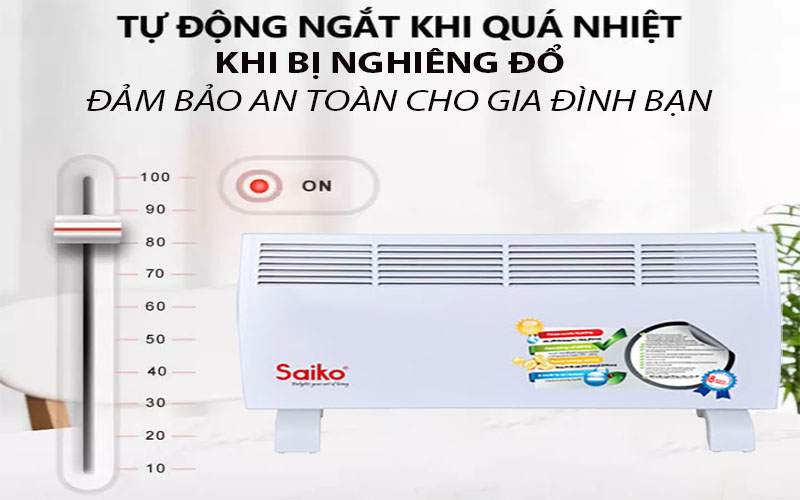 Máy sưởi điện Saiko EC-1500ER - Hàng chính hãng