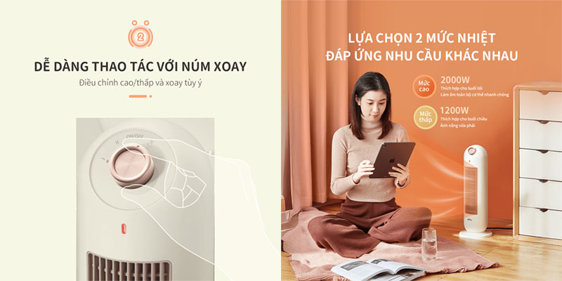 Máy sưởi gốm Bear SH-4H20A - Hàng chính hãng