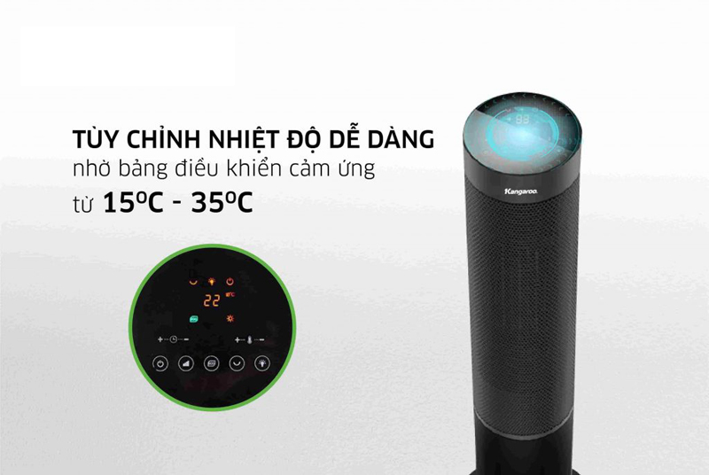 Máy sưởi gốm Kangaroo KGFH08 - Hàng chính hãng