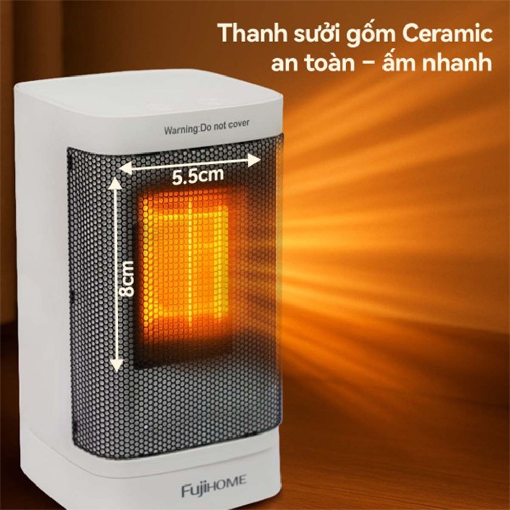 Quạt sưởi gốm mini Fujihome FH600 - Hàng chính hãng