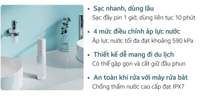 Máy tăm nước Panasonic EW-DJ31-W451 - Hàng chính hãng