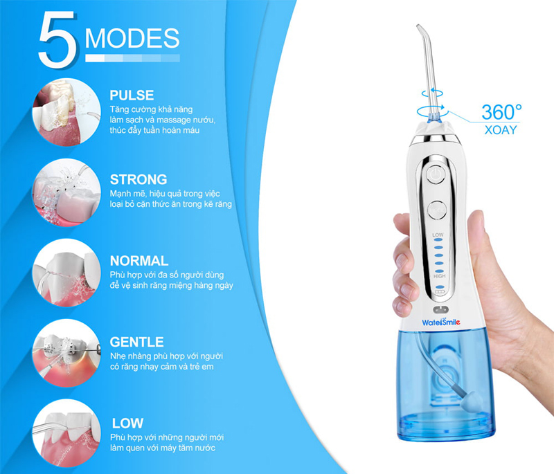 Máy tăm nước cầm tay WaterSmile WS-139 - Hàng chính hãng