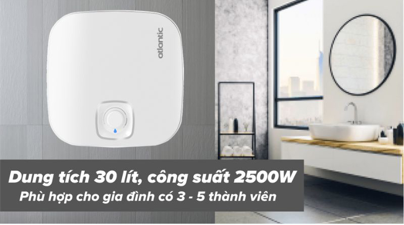 Máy nước nóng gián tiếp Atlantic NANTO LITE -30L - Hàng chính hãng