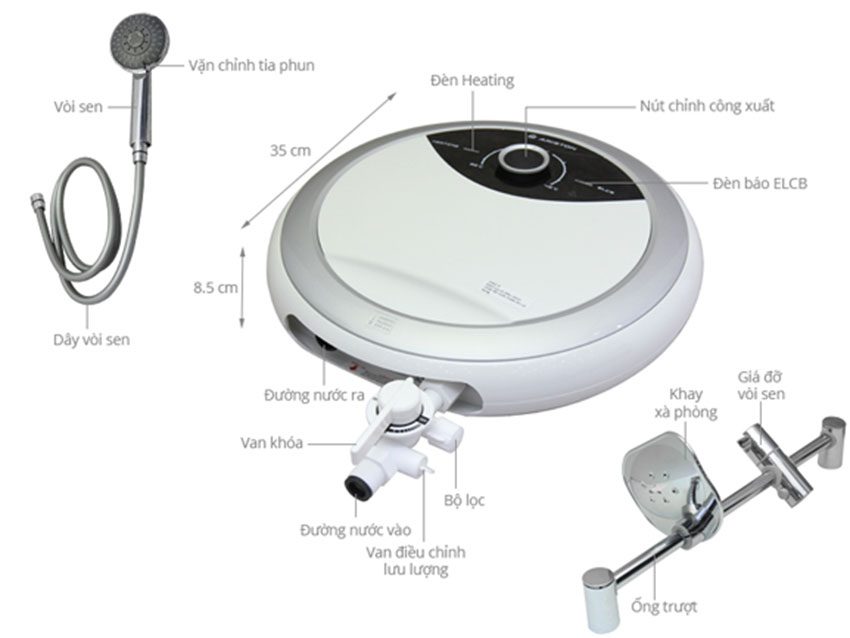 Máy tắm nước nóng trực tiếp Ariston RMC45PE-VN - Hàng chính hãng